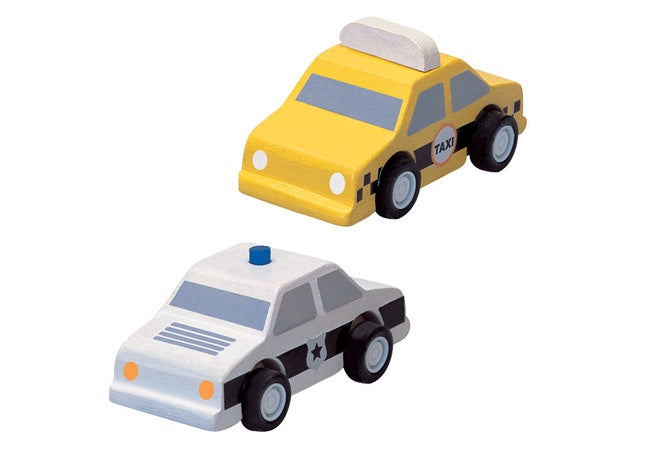 City Taxi and Police Car