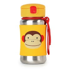 Skip Hop Zoo Stainless Steel Straw Bottle - Monkey