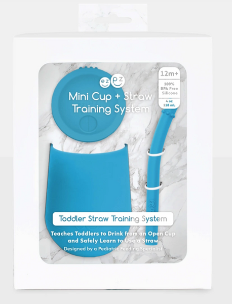 EZPZ Mini Cup + Straw Training System - Blue