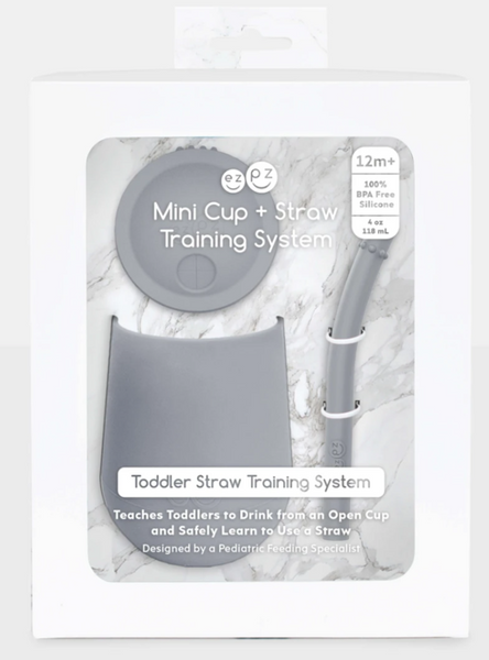 EZPZ Mini Cup + Straw Training System - Gray