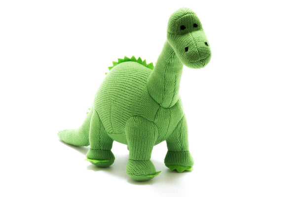 Best Years Green Diplodocus Knitted Baby Rattle