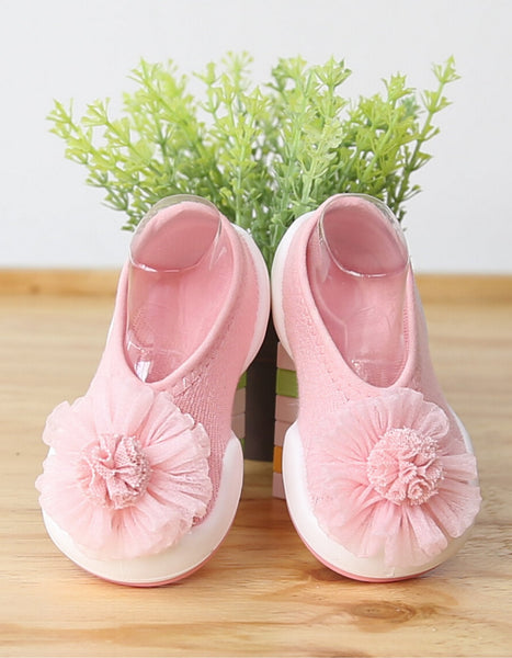 Komuello Baby Shoes - Flat PomPom Flower
