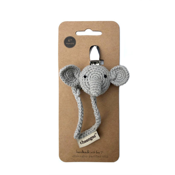 Cheengoo Crocheted Pacifier Clip - Elephant