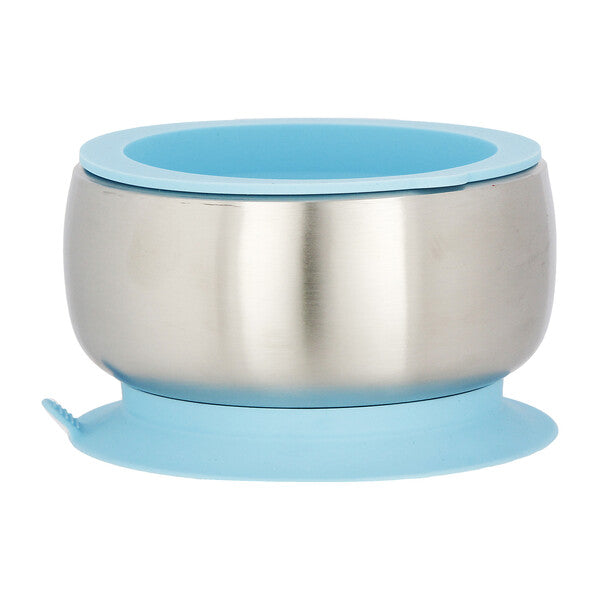 Avanchy Stainless Steel Suction Baby Bowl & Lid - Blue
