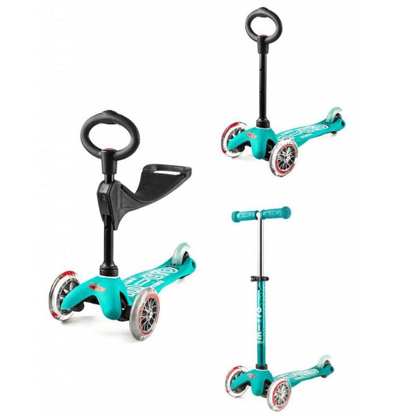 Micro Kickboard Mini 3-in-1 Deluxe Scooter - Aqua