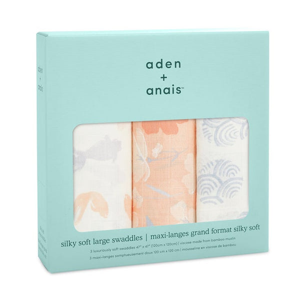 Aden and Anais 3-Pack Silky Soft Swaddles - Koi Pond