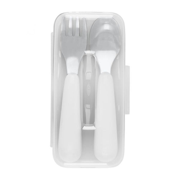OXO On-The-Go Fork and Spoon Set with Travel Case - Pink