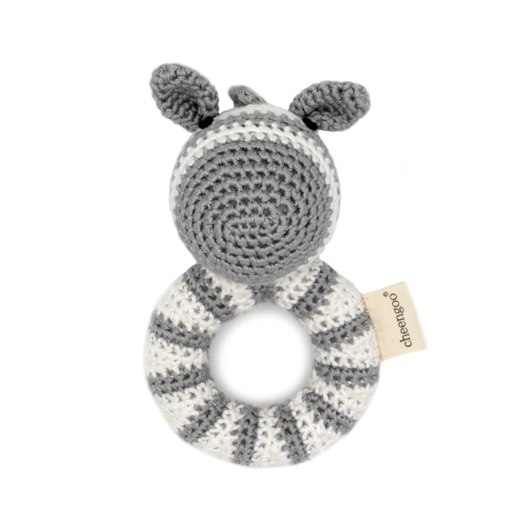Cheengoo Ring Hand Crocheted Rattle - Zebra